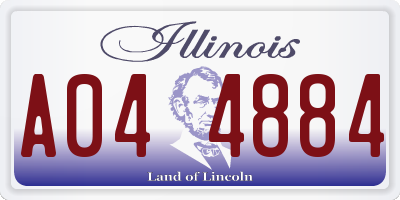 IL license plate A044884