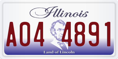 IL license plate A044891