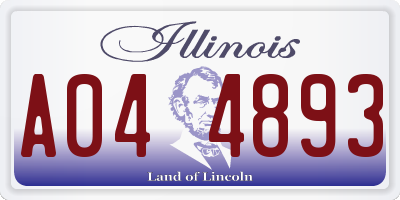 IL license plate A044893