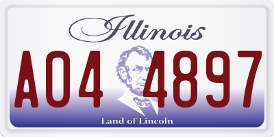 IL license plate A044897