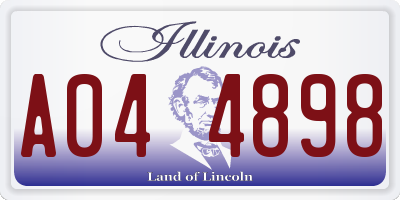 IL license plate A044898