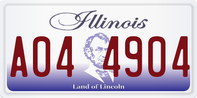 IL license plate A044904