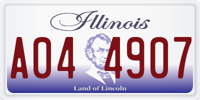 IL license plate A044907