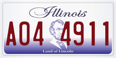 IL license plate A044911