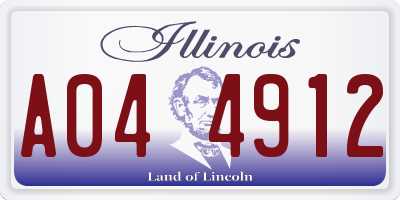IL license plate A044912