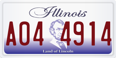 IL license plate A044914