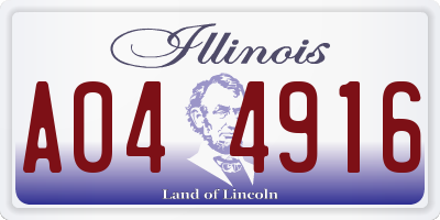 IL license plate A044916