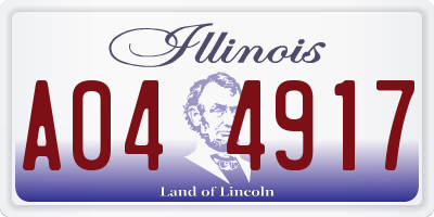 IL license plate A044917