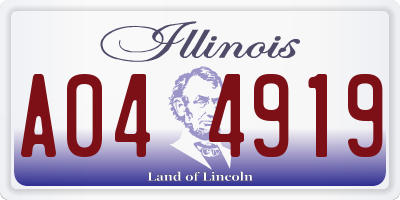 IL license plate A044919