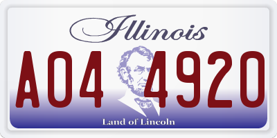 IL license plate A044920