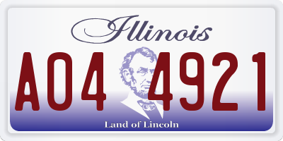 IL license plate A044921