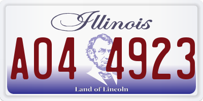 IL license plate A044923