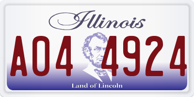 IL license plate A044924