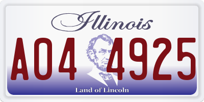 IL license plate A044925