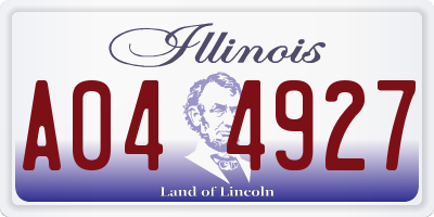 IL license plate A044927