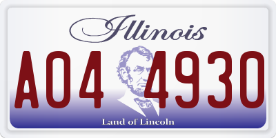 IL license plate A044930