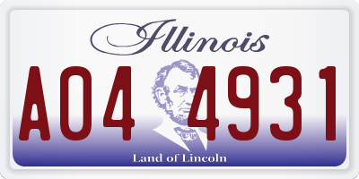 IL license plate A044931