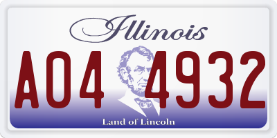 IL license plate A044932