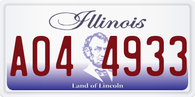 IL license plate A044933