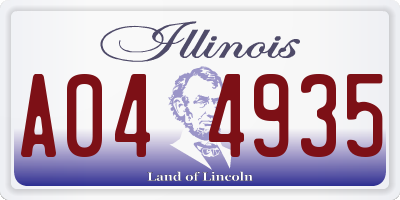 IL license plate A044935