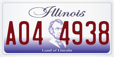 IL license plate A044938