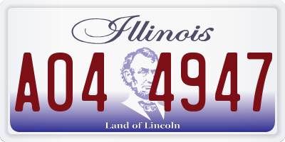 IL license plate A044947