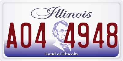 IL license plate A044948