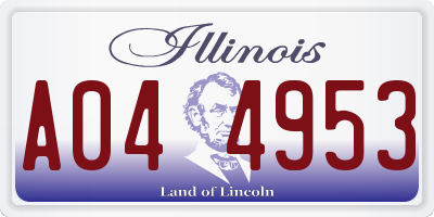 IL license plate A044953