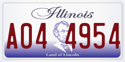 IL license plate A044954