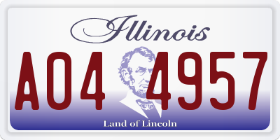 IL license plate A044957