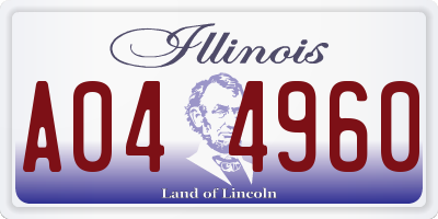 IL license plate A044960