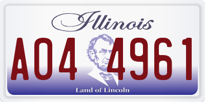 IL license plate A044961