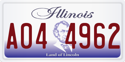 IL license plate A044962