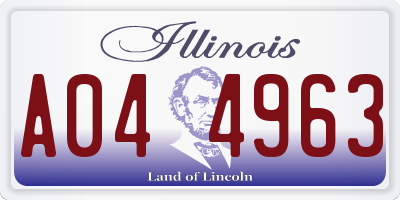 IL license plate A044963