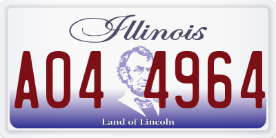 IL license plate A044964