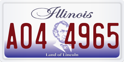 IL license plate A044965