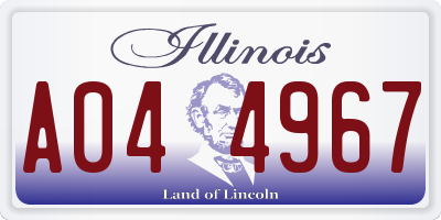 IL license plate A044967
