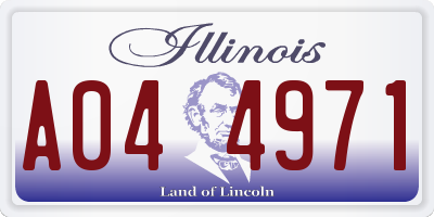 IL license plate A044971