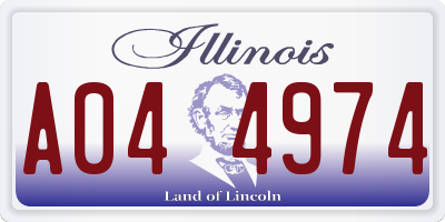 IL license plate A044974