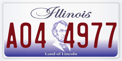 IL license plate A044977