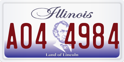IL license plate A044984