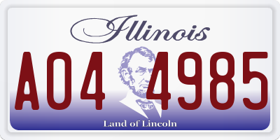 IL license plate A044985