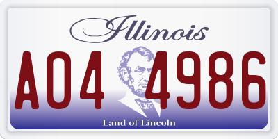 IL license plate A044986