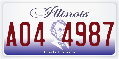 IL license plate A044987