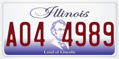 IL license plate A044989