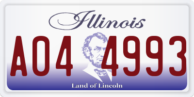 IL license plate A044993