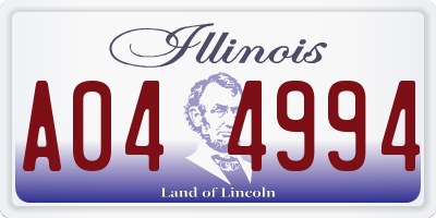 IL license plate A044994