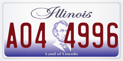 IL license plate A044996