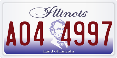 IL license plate A044997