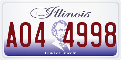 IL license plate A044998